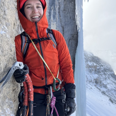 Ice Climbing Storm Creek Headwall, Kootenay National Park, BC